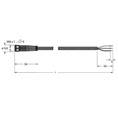 执行器/传感器电缆 PKG3M-2/TXL