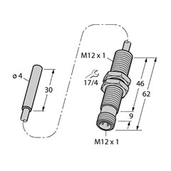 电感式传感器 BI1，5-EH04-0，3-M12-SIU-H1141