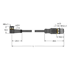 执行器和传感器线缆 PKW4M-0.6-RSC4.4T/TXL