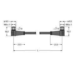 执行器和传感器线缆 PKWV3M-20-PKWV3M/TFW