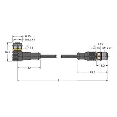 执行器和传感器线缆 WKC5T-4-RSC5T/TXL