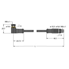 执行器和传感器线缆 PKWS3M-0.6-PSGS3M/TEL