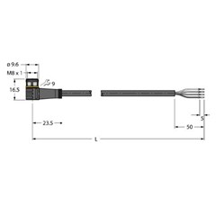 执行器和传感器线缆 PKW4M-10/TXG