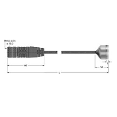 执行器和传感器线缆 BKM19-E01-2/S90