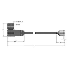 执行器和传感器线缆 BKWM14-E01-2/S90