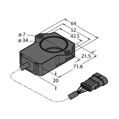 微型编码器 RI120P1-QR20-LU4X2-0，24-AMP01-3P