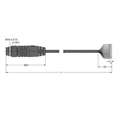 执行器和传感器线缆 BSM 19-E01-3/S90