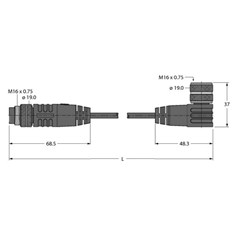 执行器和传感器线缆 BSM-BKWM19-E01-3/S90