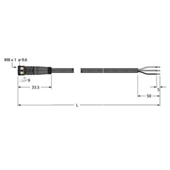 执行器和传感器电缆 PKG3M-10/TEG