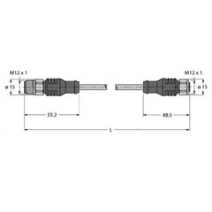 总线电缆 RSCV-RKCV-FBY48BK-0.5M/5D