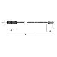 执行器和传感器电缆 PKG3Z-10/TEL