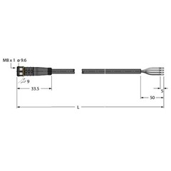 执行器和传感器电缆 PKG4M-0.3/TXL