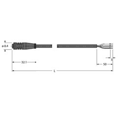 执行器和传感器电缆 PKG4S-10/TEL