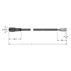 执行器和传感器电缆 PKG4Z-10/TEL