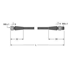 执行器和传感器电缆 PKGH3M-0.3-PSGH3M/TFE