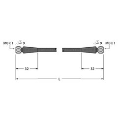 执行器和传感器电缆 PKGH3M-20-PKGH3M/TFE