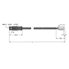 执行器和传感器电缆 PKGS3M-10/TXL