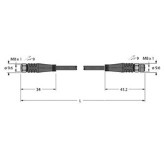 执行器和传感器电缆 PKGV3M-0.3-PSGV3M/TFW