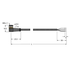 执行器和传感器电缆 PKW3M-10/TEY