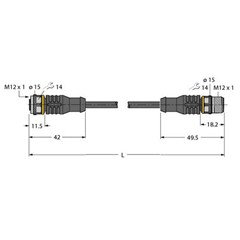 执行器和传感器电缆 RKC4.4T-2-RSC4.4T/TEL