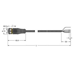 执行器和传感器电缆 RKS4.4T-5/TXL