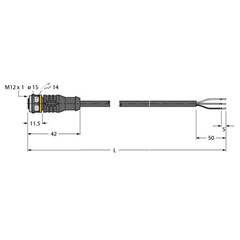 执行器和传感器电缆 RKC4T-10/TEL