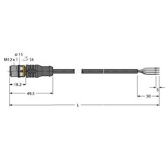 执行器和传感器电缆 RSC4.4T-2/TEL