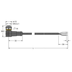 执行器和传感器电缆 WKC4T-2/TEL