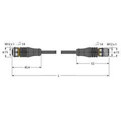 执行器和传感器电缆 RKS4.4T-2-RSS4.4T/TEL