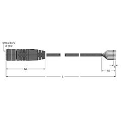 执行器和传感器电缆 BKM 14-E01-100/S90