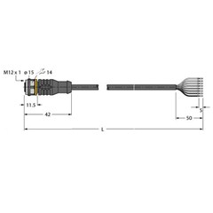 <b>执行器和传感器电缆 RKC8.800T-2/TEL</b>