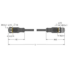 执行器和传感器电缆 RKC4.5T-3-RSC4.5T/TXO3700