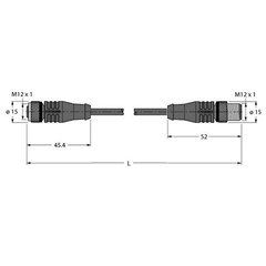 执行器和传感器电缆 HT-WAK3-2-HT-WAS3/S2430