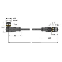 执行器和传感器电缆 WKC4.4T-1-RSC4.4T/TXY